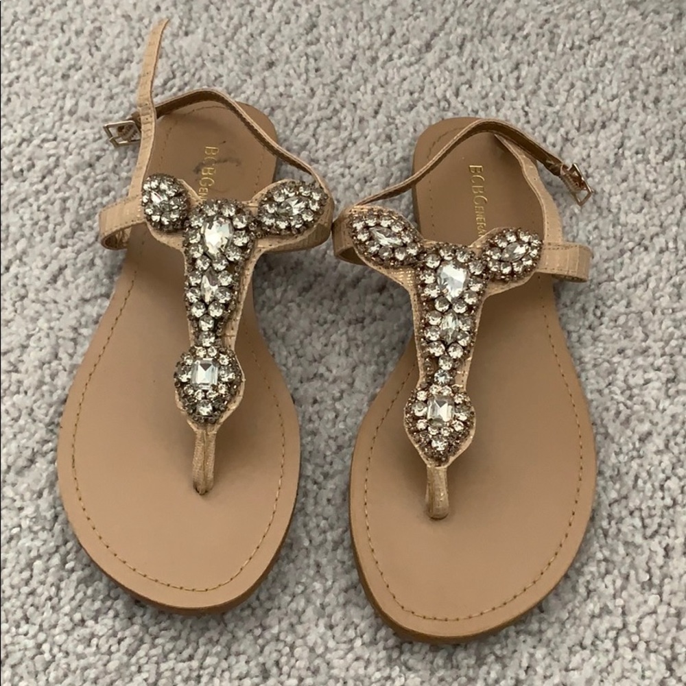 BCBG jeweled sandals